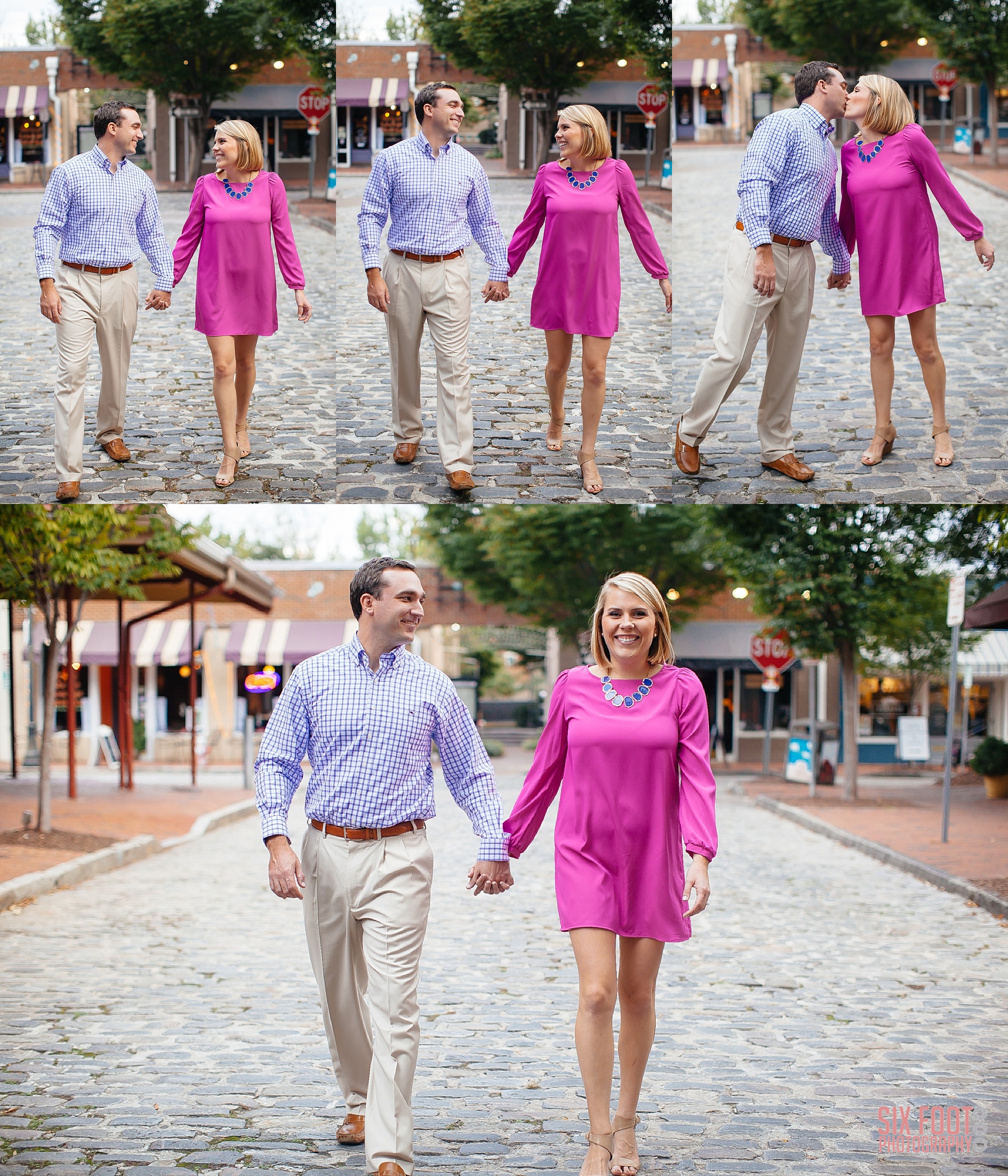 downtown raleigh engagement photo