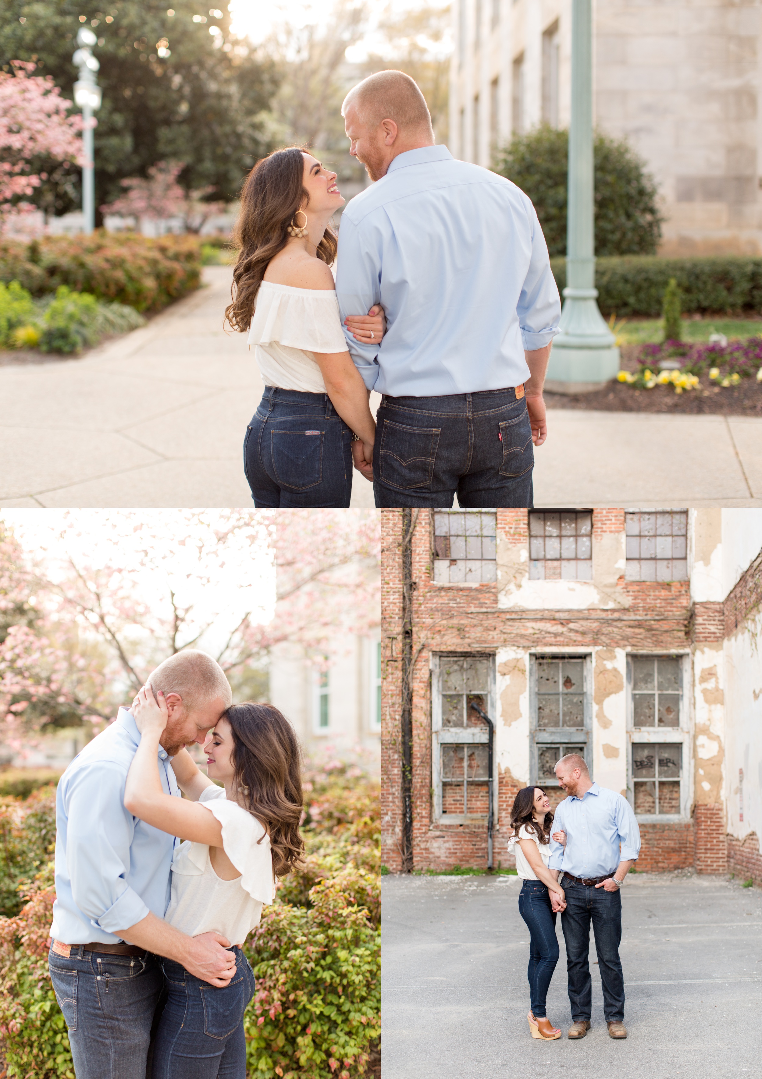 downtown raleigh engagement session