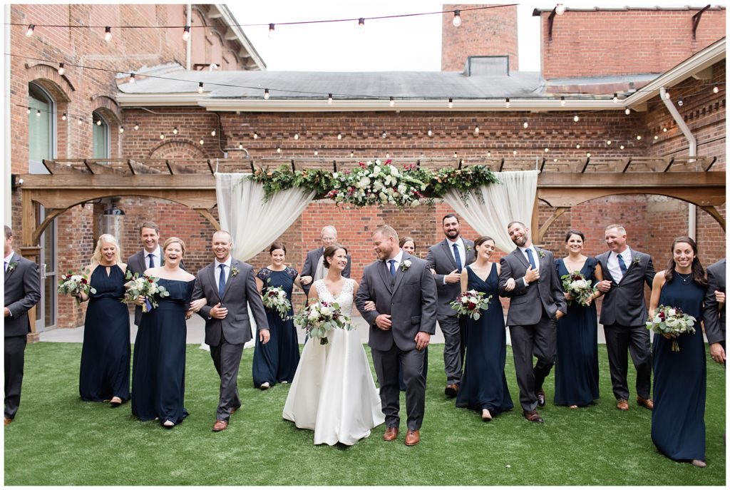 wedding party at The Cloth Mill