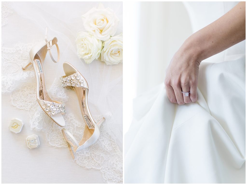 wedding shoes and dress